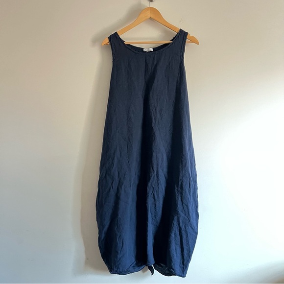 Vasna Blue Lagenlook 100% Linen Midi/Maxi Dress Womens Size 1X - Picture 2 of 9